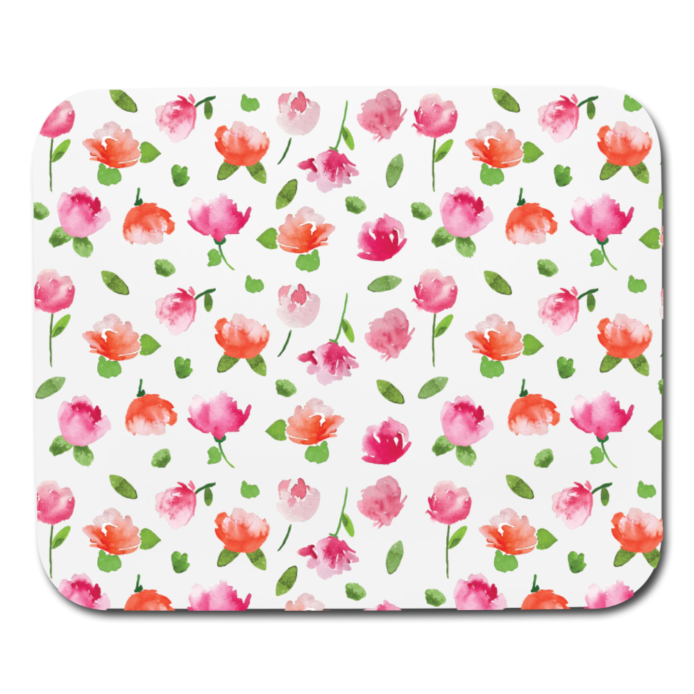 Floral Mouse Pad - white