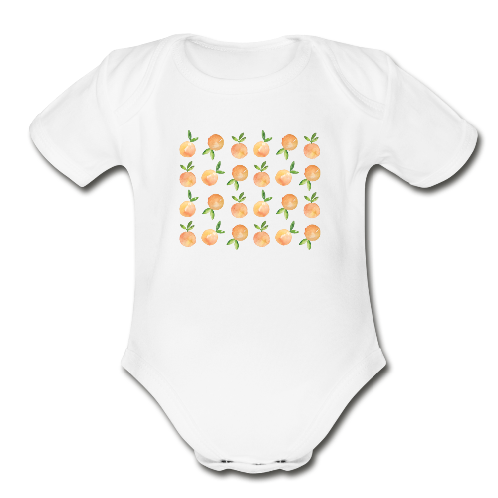 Oranges Organic Short Sleeve Baby Bodysuit - white