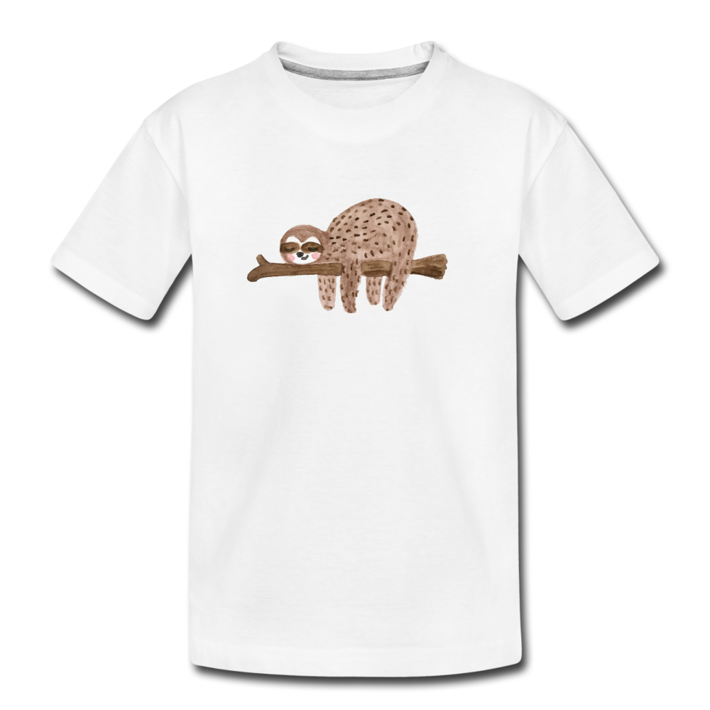 Youth Sloth Organic T-Shirt - white