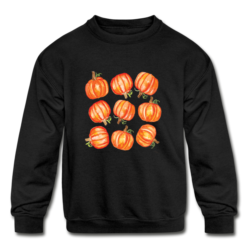 Kids' Crewneck Pumpkin Sweatshirt - black