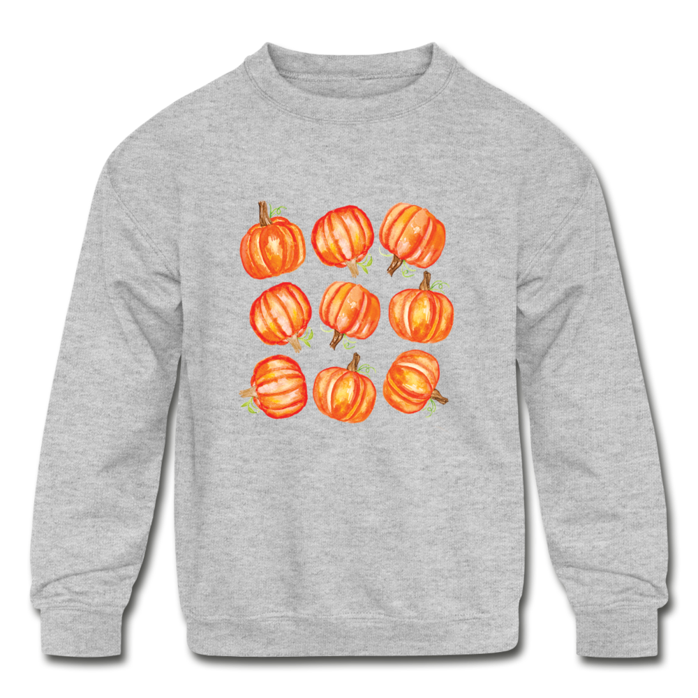 Kids' Crewneck Pumpkin Sweatshirt - heather gray