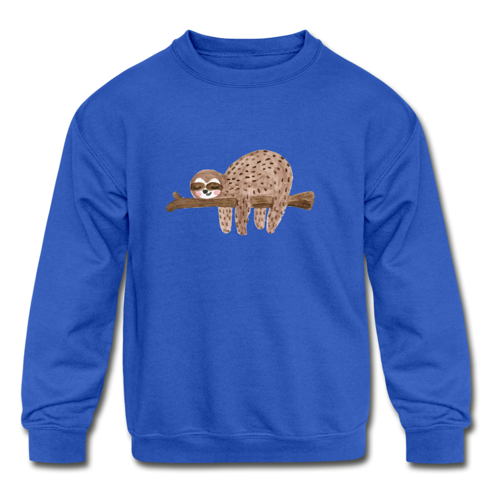 Kids' Sloth Crewneck Sweatshirt - royal blue