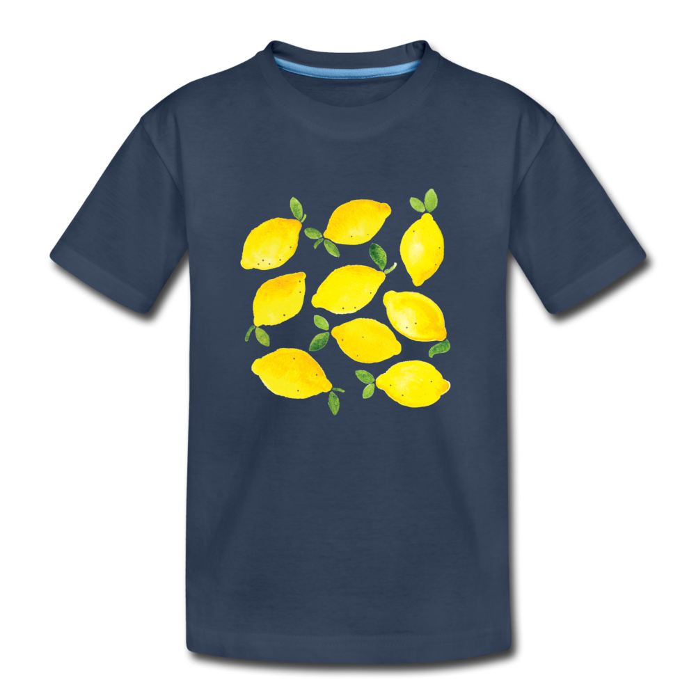 Toddler Lemons Organic T-Shirt - navy