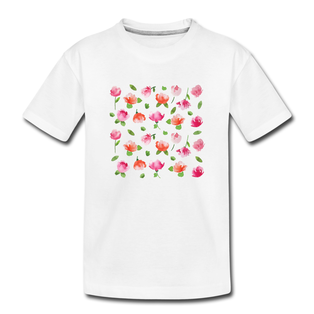 Toddler Florals Organic T-Shirt - white