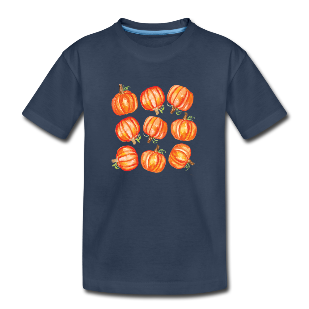 Toddler Pumpkin Organic T-Shirt - navy